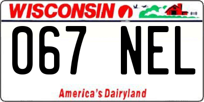 WI license plate 067NEL