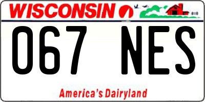WI license plate 067NES