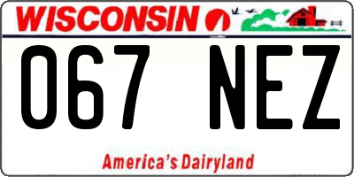 WI license plate 067NEZ
