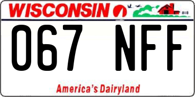 WI license plate 067NFF