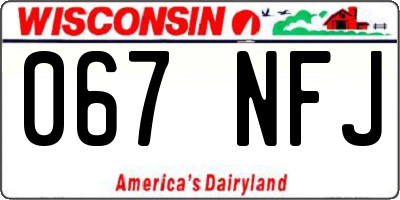 WI license plate 067NFJ