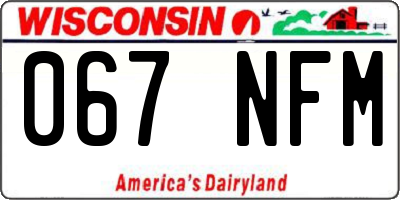 WI license plate 067NFM
