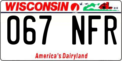 WI license plate 067NFR
