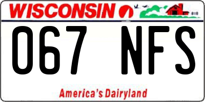WI license plate 067NFS