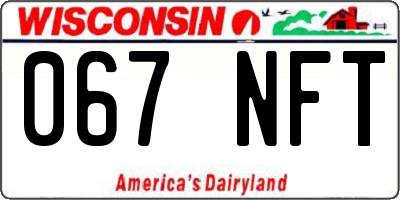 WI license plate 067NFT