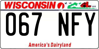 WI license plate 067NFY