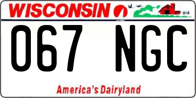WI license plate 067NGC