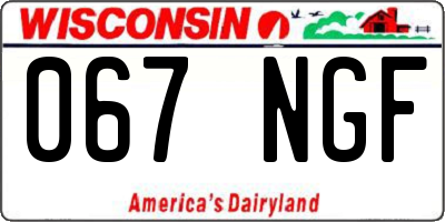 WI license plate 067NGF