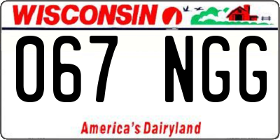 WI license plate 067NGG