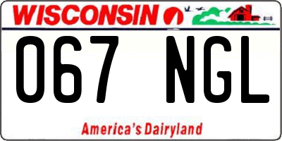 WI license plate 067NGL