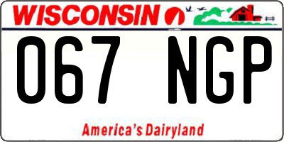 WI license plate 067NGP