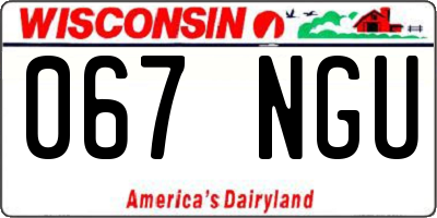 WI license plate 067NGU