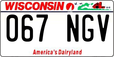 WI license plate 067NGV