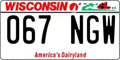 WI license plate 067NGW
