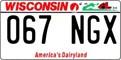 WI license plate 067NGX