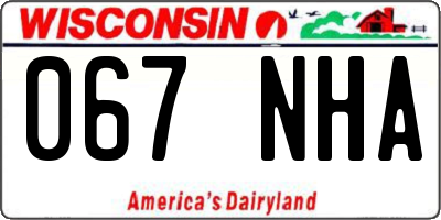 WI license plate 067NHA