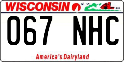 WI license plate 067NHC
