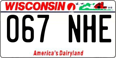 WI license plate 067NHE
