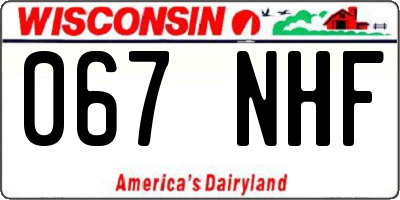 WI license plate 067NHF