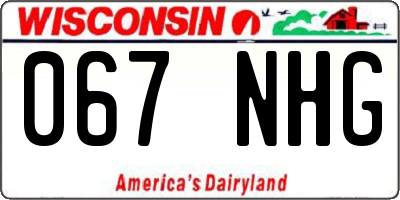 WI license plate 067NHG