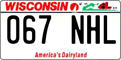 WI license plate 067NHL