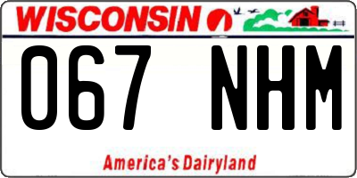 WI license plate 067NHM