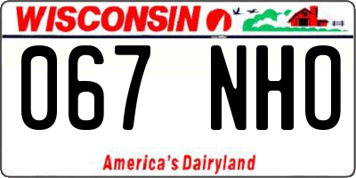 WI license plate 067NHO