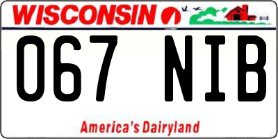 WI license plate 067NIB