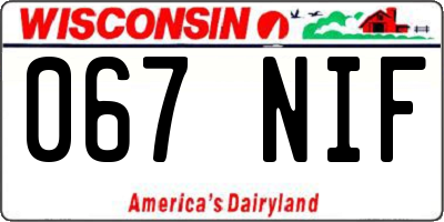 WI license plate 067NIF
