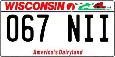 WI license plate 067NII