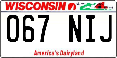 WI license plate 067NIJ