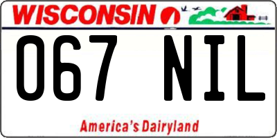 WI license plate 067NIL