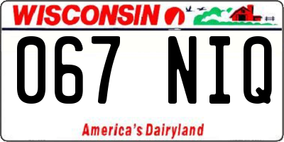 WI license plate 067NIQ