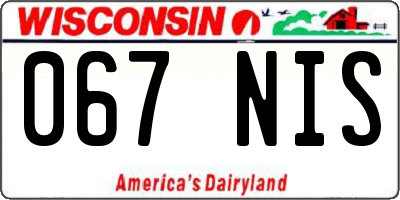 WI license plate 067NIS