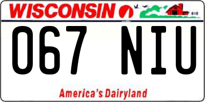 WI license plate 067NIU