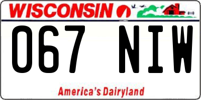WI license plate 067NIW
