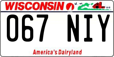 WI license plate 067NIY