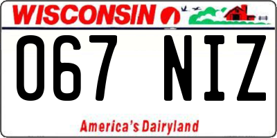 WI license plate 067NIZ