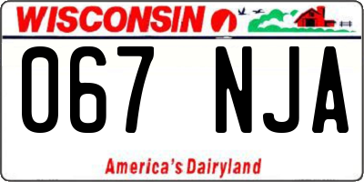 WI license plate 067NJA