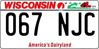 WI license plate 067NJC