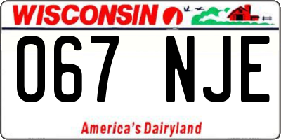 WI license plate 067NJE