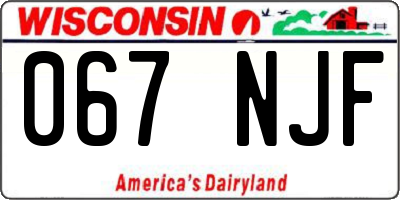 WI license plate 067NJF