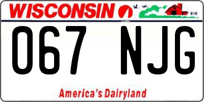 WI license plate 067NJG