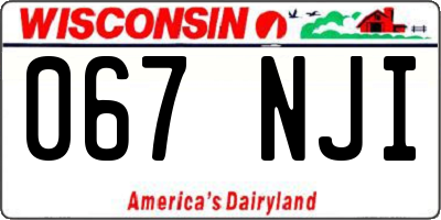 WI license plate 067NJI