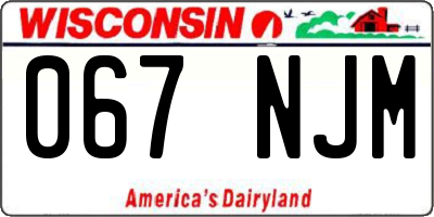 WI license plate 067NJM