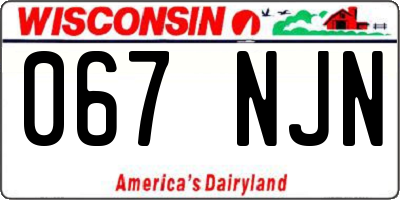 WI license plate 067NJN
