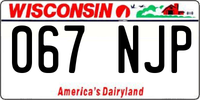 WI license plate 067NJP