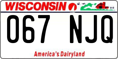 WI license plate 067NJQ