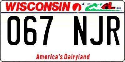 WI license plate 067NJR