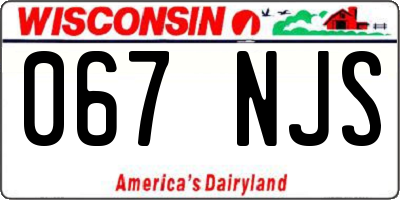 WI license plate 067NJS